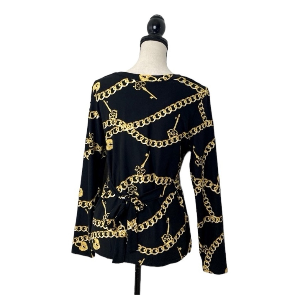 Bae City Chain Print Black and Gold Women Top/Blouse. - Picture 2 of 12